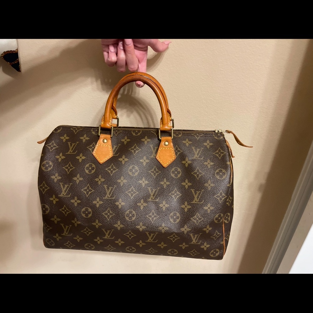 Louis Vuitton Monogram Canvas Bag with Leather Accents